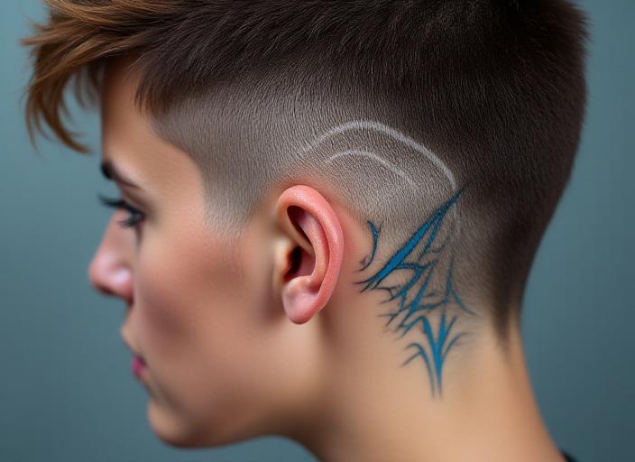 幾何学パターンヘアデザイン